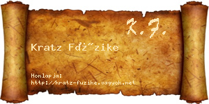 Kratz Füzike névjegykártya
